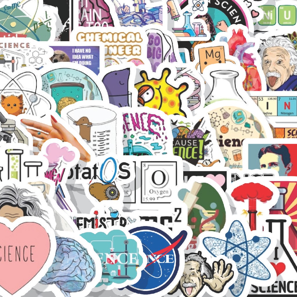 

Stiker Cutting Pack Stiker Science Art [Sains Seni] Isi 100Pcs Series Aesthetic Lucu Keren Untuk Koper Bahan Vynil