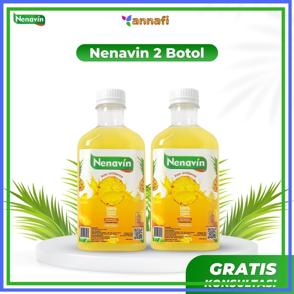 

NENAVIN - Cegah Gula Darah Melonjak - Diabetes - Cuka Nanas Asli With The Mother - 2 Botol