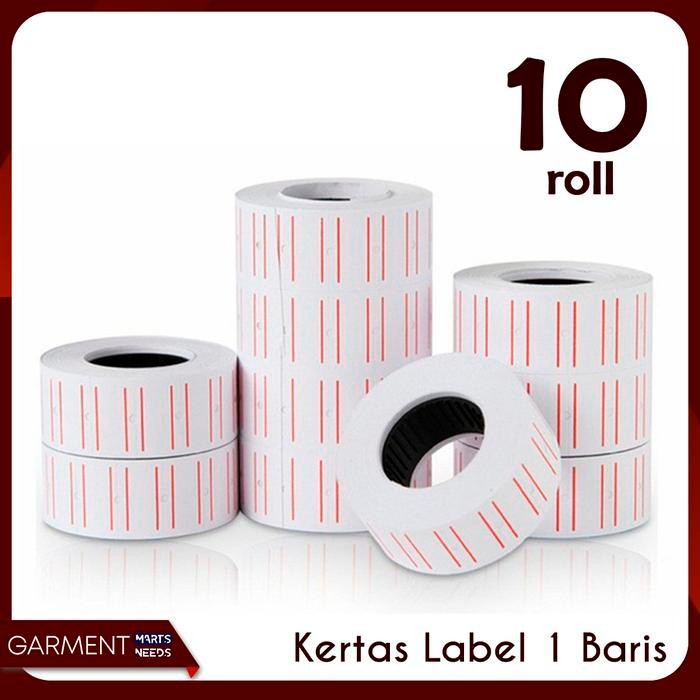 

[Produk Baru Berkualitas Garansi] Isi Label Harga 1 Baris 10 Roll Alat Price Labeller Refill note - Putih Paling Laris