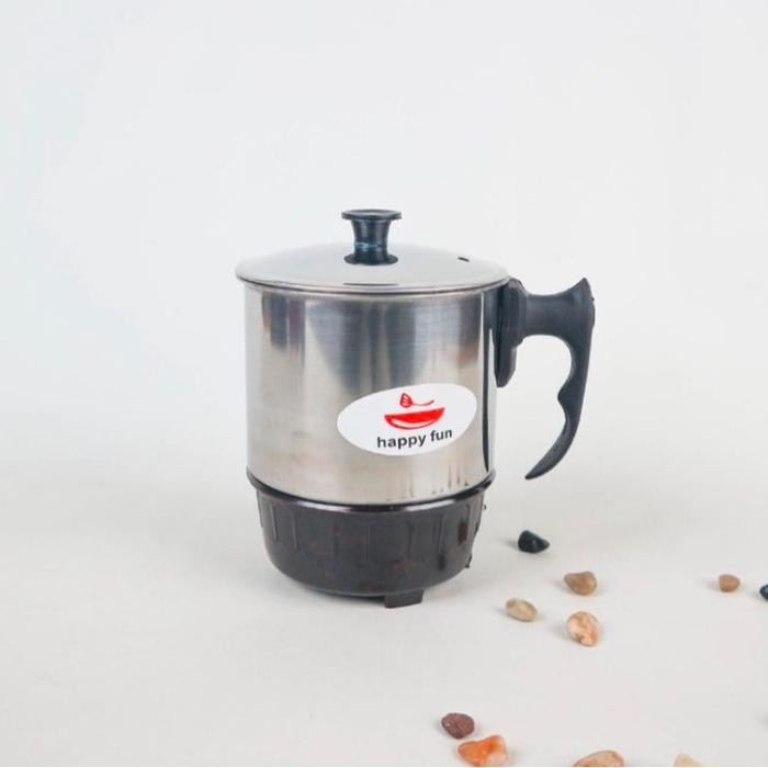 Mug Listrik Pemanas Air 11 12 13 14 15 cm / Panci Listrik Stainless Steel Silver Wadah Minuman Panas