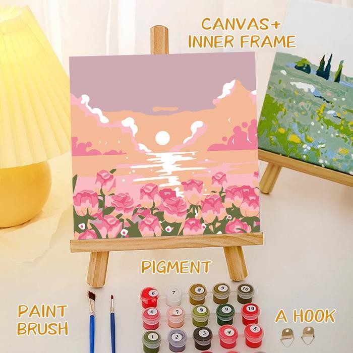 

Paus Biru - Set Melukis Anak Poney Paint By Number 20x20cm DIY Painting Kit Kanvas Painting With Kanvas - W106-31