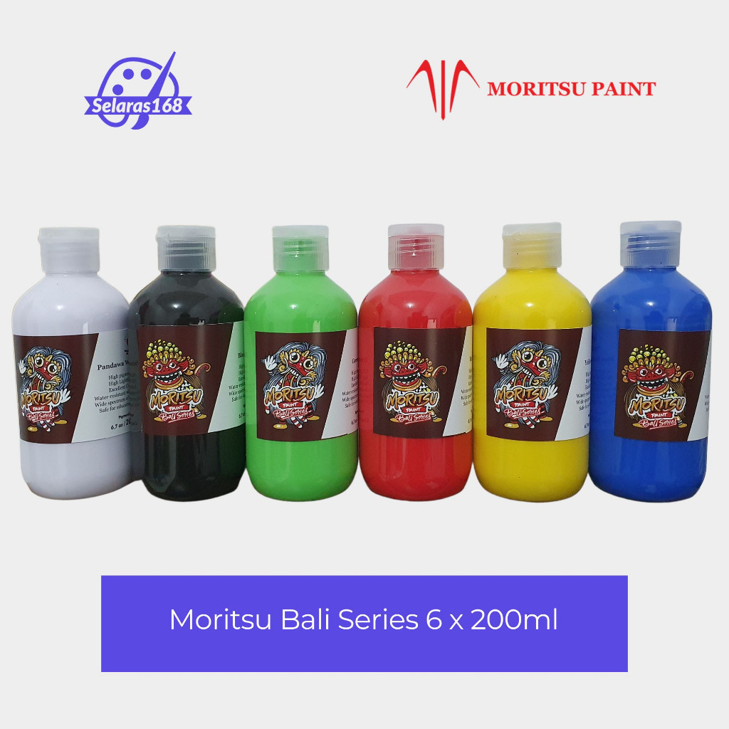 

COD Cat Akrilik Set Moritsu Acrylic Paint Bali Series 200 ML - 6 Colours