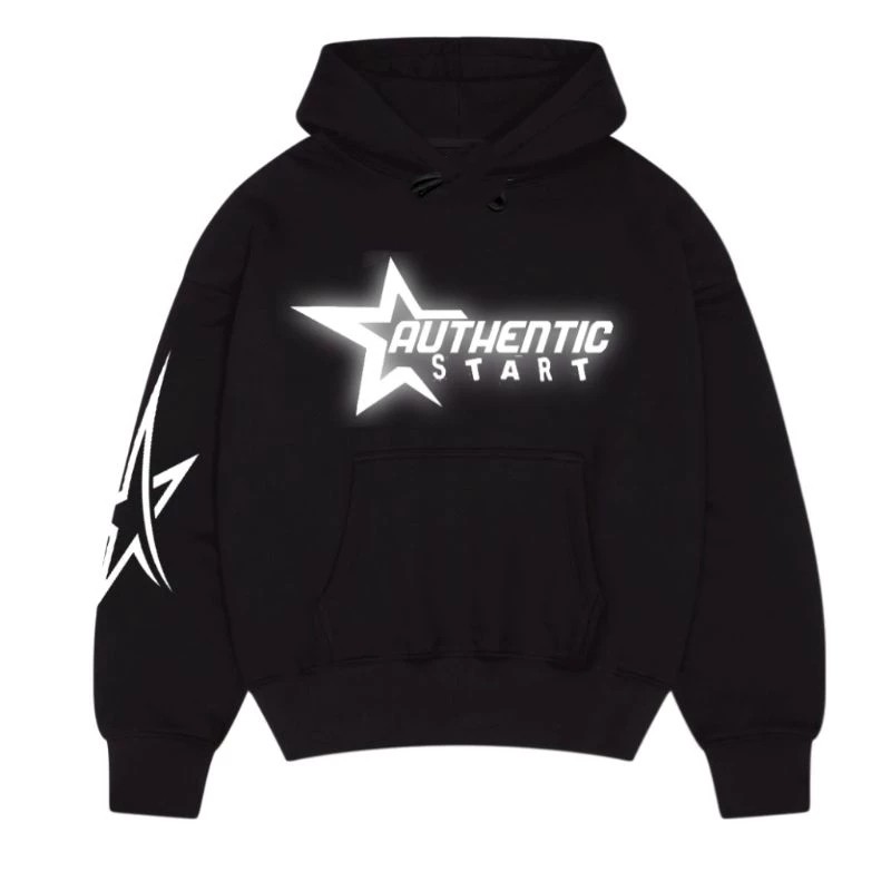 2025 Trend Reflektif Star figure Hoodie Pria Hoodie Pria-Jaket Sweater Unisex Street style Hoodie