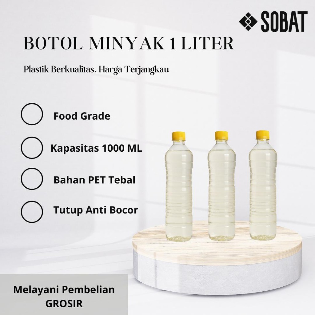 Botol Plastik MINYAK Wayang 1000ml / 1 LITER Botol Plastik 1000ml / Botol Minyak 1 Liter / Botol Cup