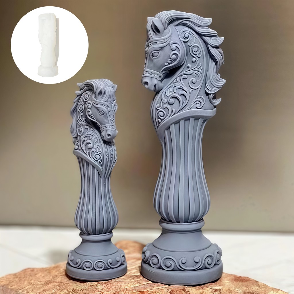 

DIY Horse Head Roman Column Candle Silicone Mould Horse Head Cylindrical Roman Column Fittings Resin Plaster Silicone Mould