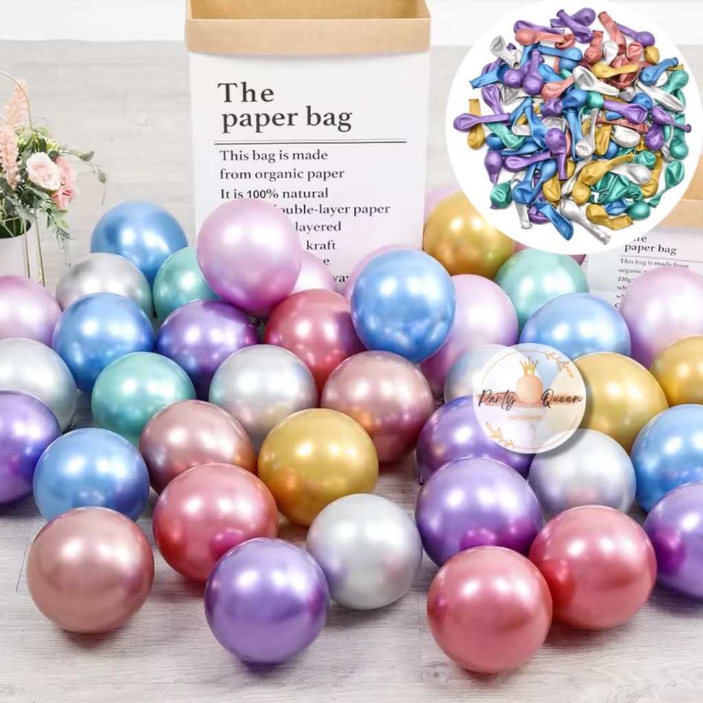 Balon Latex Chrome 5inch / Balon Metalik Chrome 5inch Ecer
