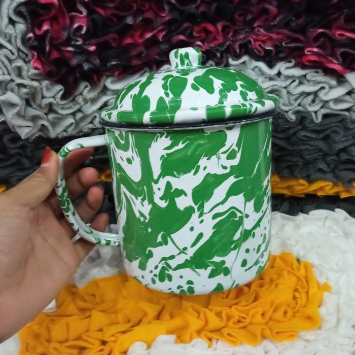 Mug blirik hijau 12 cm timbangan