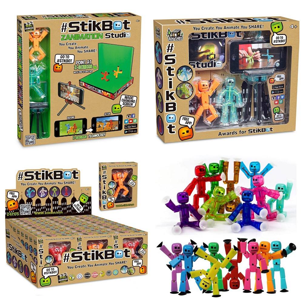 Multi Style Stikbot Suction Cup Matchstick Person Photography Robot, Transformable Twist Music Boy H