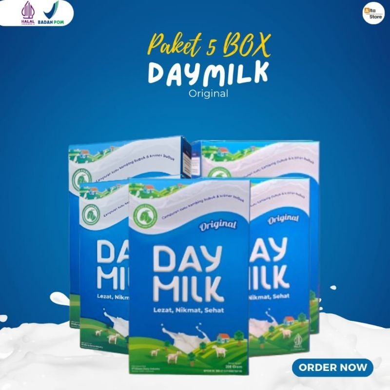 

PAKET 5 BOX SUSU DAYMILK 200 GRAM Susu Kambing Etawa Daymilk Susu Kambing Etawa Bubuk Susu Daymilk 200 gram