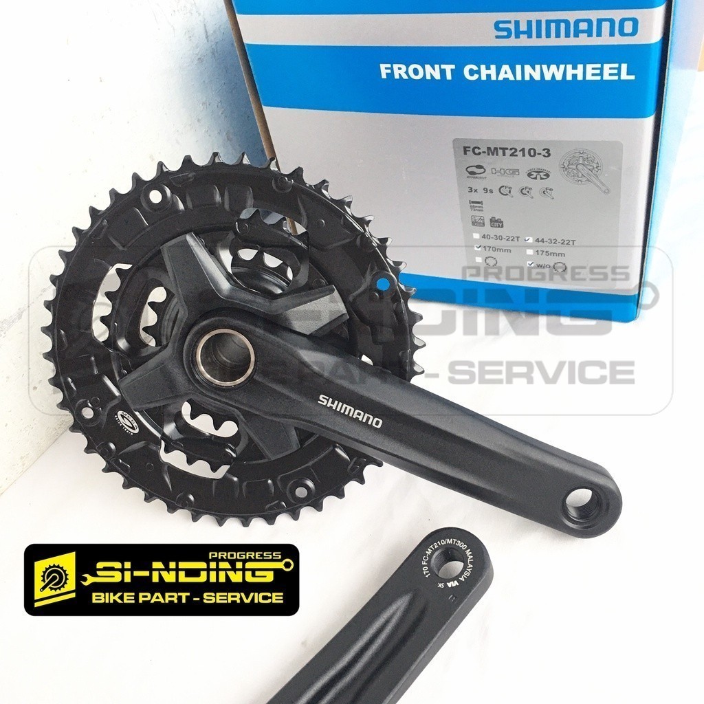 Front Chainwheel Crank Sepeda MTB SHIMAN0 Hollowtech 2 HT2 MT210 3 Speed 40 T44T