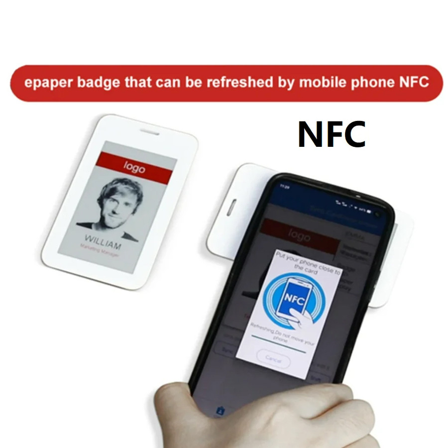 

Mobile APP Refresh Eink Epaper Badge Powerless Digital NFC Display Tag Price Label Wireless ESL Electronic Shelf Price Label