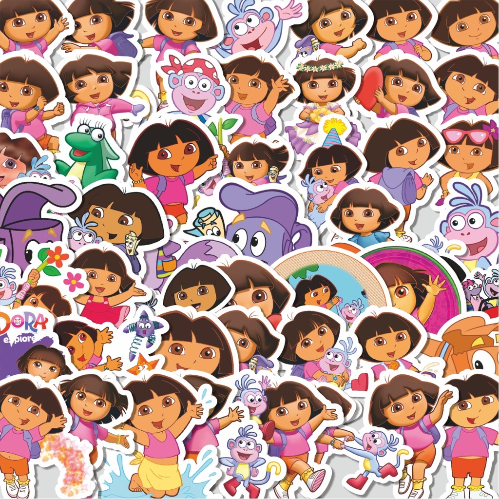 

Stiker Cutting Pack Stiker Nickelodeon Series Dorra The Explorer Isi 100Pcs Series Aesthetic Lucu Keren Untuk Koper Bahan Vynil