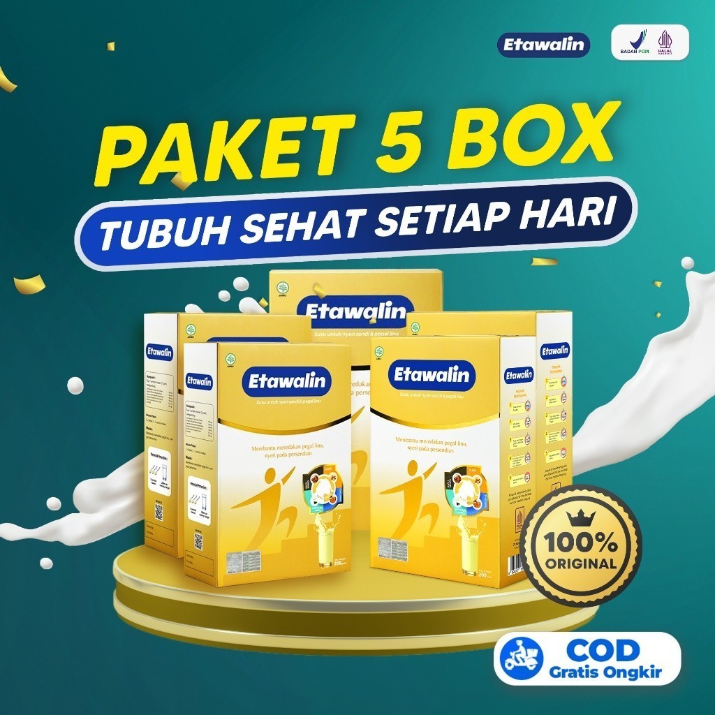 

Paket 5 Box Etawalin - Susu Kesehatan Tulang dan Radang Nyeri Sendi Original