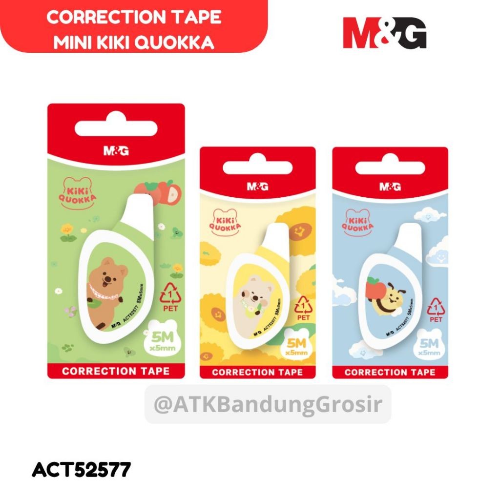 

Correction Tape 5Mx5mm M&G ACT52577 Tipe X Kertas 5M Instantly Use Tahan Lama - SATUAN - SHESB