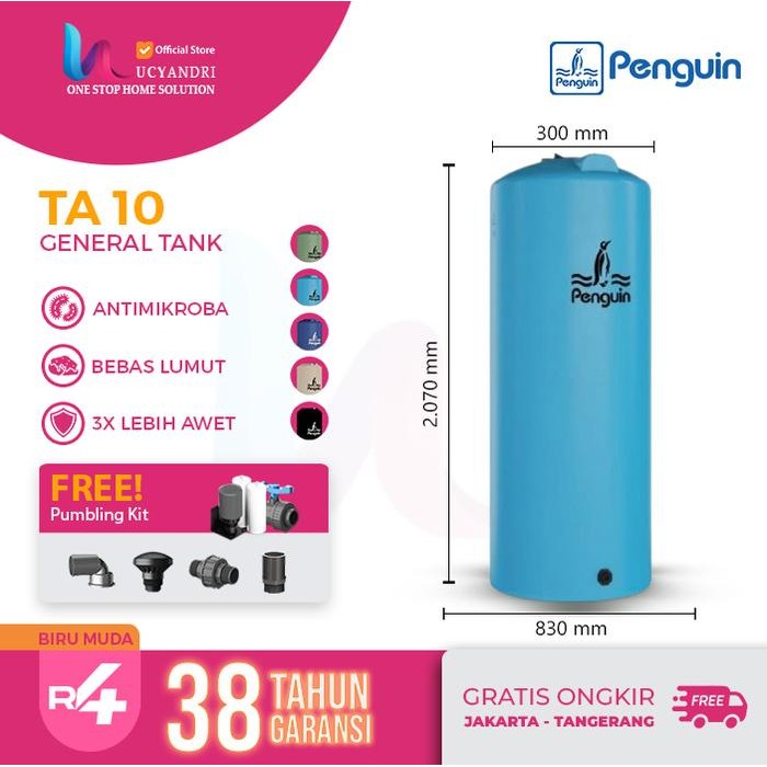 Tangki Air Toren Air Tandon Air Penguin TA 10 Ramping Slim Tall Tinggi 1000 Liter TA10
