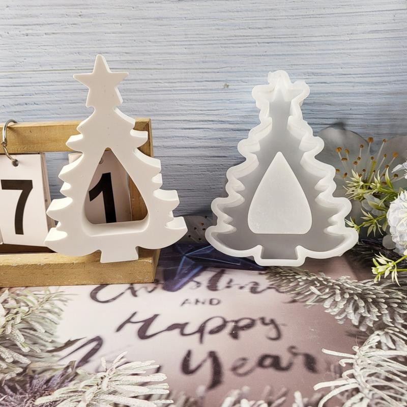 

Silicone Craft Molds Reusable 3D Candle Mold Tree Silicone Mould Handmade Non-Stick Home Decoration Easy Release Craft