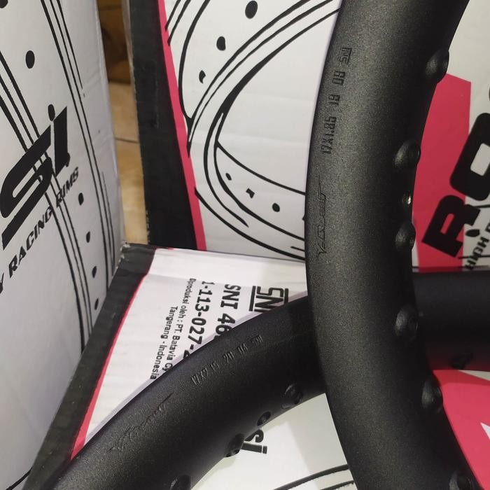 velg velk set depan belakang rossi u shape holle 36 gold 17-185+215 - Hitam