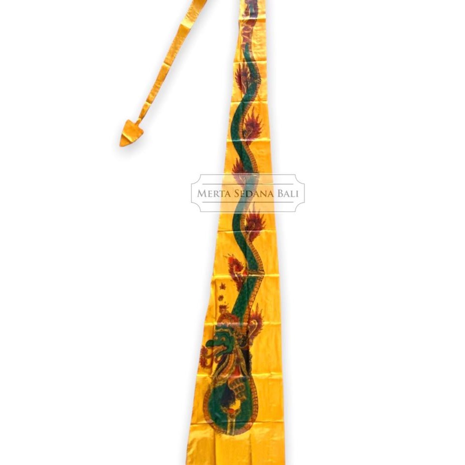 Promo Umbul Umbul Motif Naga / Bendera Gambar Sablon 4, 5, 6, 7 Meter Khas Bali Kain - Putih, 4,5 Me