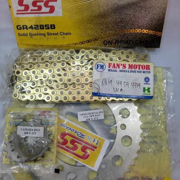 GEAR SET/GIRSET SSS 428 14/15 46-50 VIXION TERBARU/R15 NEW