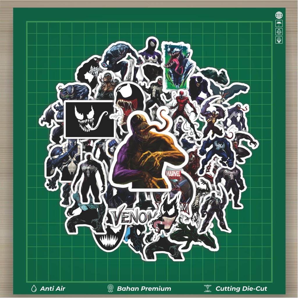 

HOT 50 PCS STIKER Stiker Marvel Series Venom Character Mix Stiker Fashion Cars Decal Dingin Kartu Album Custom Vinyl Anti Air- Sticker Aesthetic Buku Journal Koper Casing HP Tablet Laptop Helm Motor Botol Minum