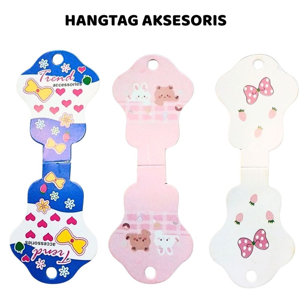 

[Min-10] [isi -+100pcs] Hangtag Aksesoris Panjang kertas gantungan produk label Hangtag lipat murah kertas label pajangan gantungan kar kotak label lebel hantag hangtag card label Penjepit Plastik Trendy