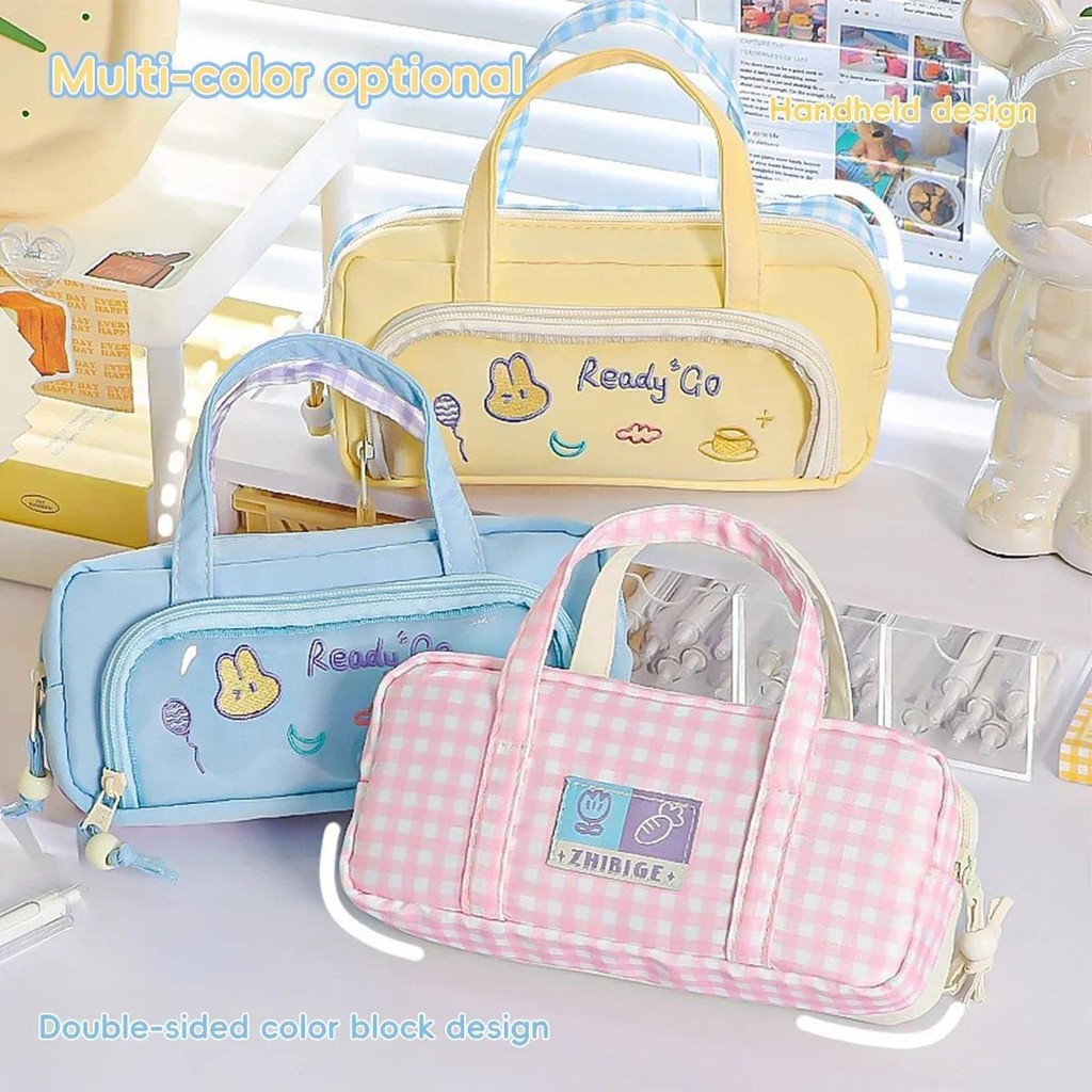 

3-Layer Storage Large Capacity Multifunctional Pencil Case Double Color Kawaii Foldable DesignSchool Stationery for Students