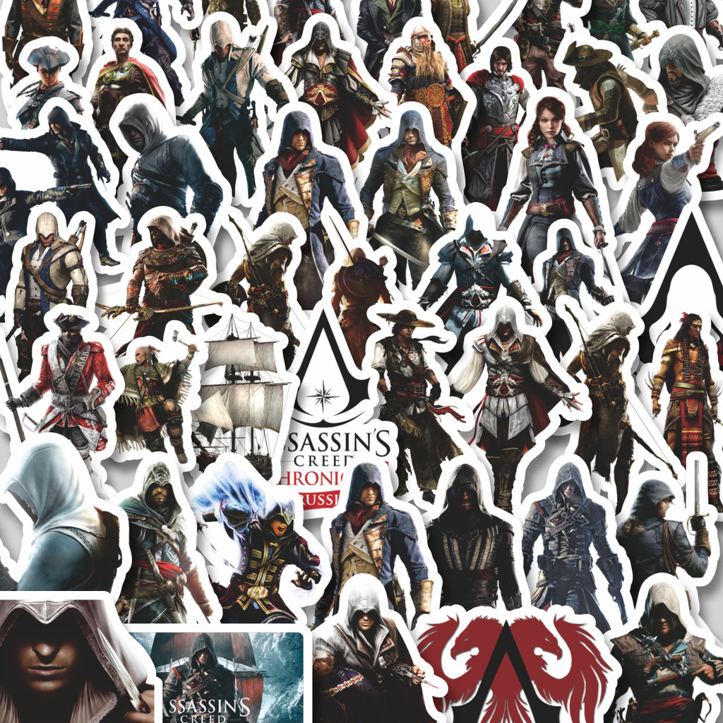 

Stiker Cutting Pack Stiker Game Series Assasin's Creed Universe Mix 5 Isi 100Pcs Series Aesthetic Lucu Keren Untuk Koper Bahan Vynil