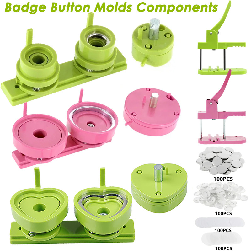 

Button Badge Maker Molds DIY Pin Button Maker Press Machine Parts Badge Punch Press Molds for DC108 Series Button Maker