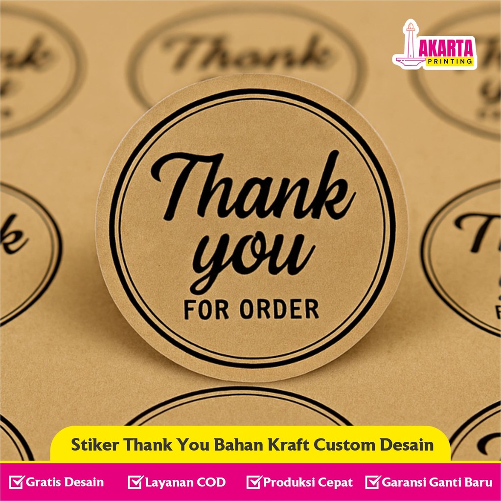 

Stiker Thank You For Order Kraft Custom Free Cutting Cocok untuk UMKM dan Online Shop