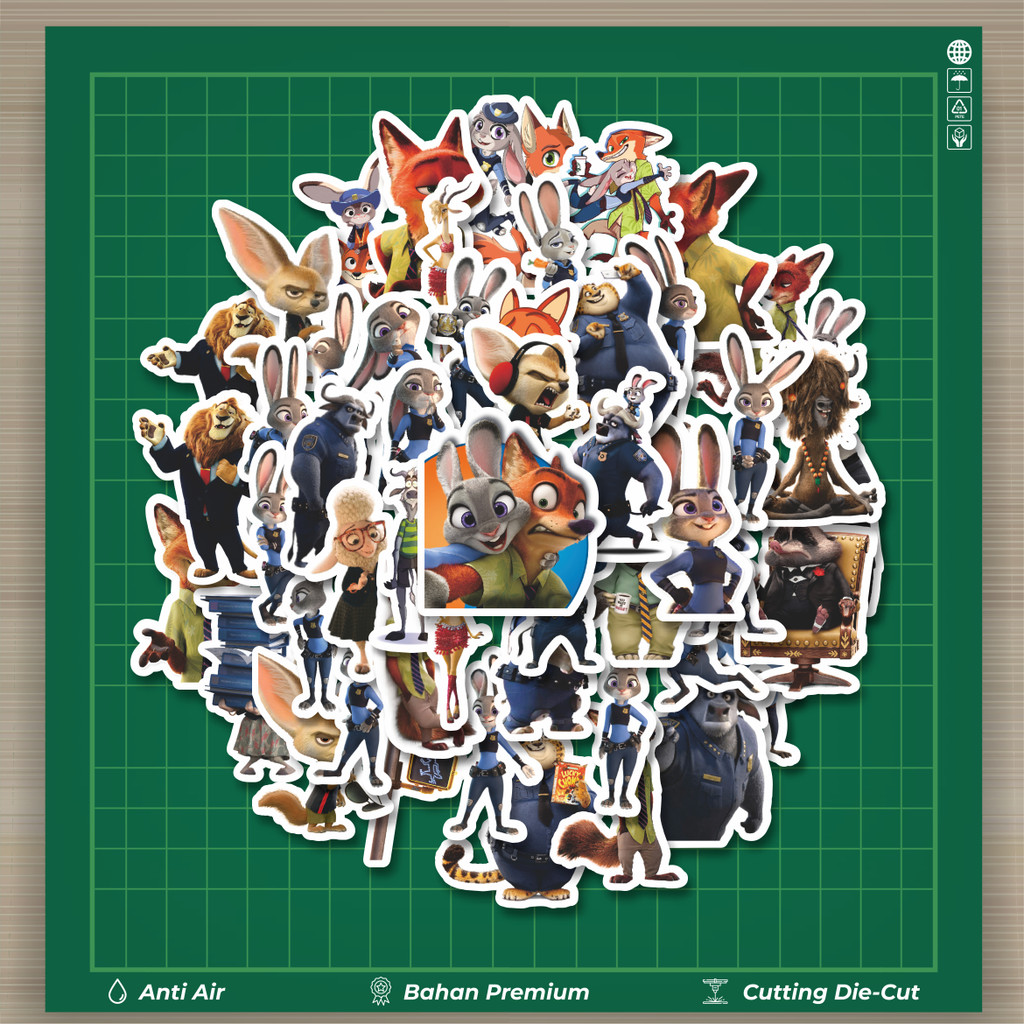 

HOT 50 PCS STIKER Kartun Series Zootopia Fashion Cars Decal Dingin Kartu Album Custom Vinyl Anti Air- Sticker Aesthetic Buku Journal Koper Casing HP Tablet Laptop Helm Motor Botol Minum