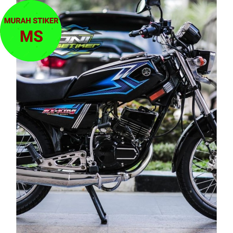 STRIPING LIS STICKER STANDAR ORI YAMAHA RX KING 2004 HITAM LIS BIRU