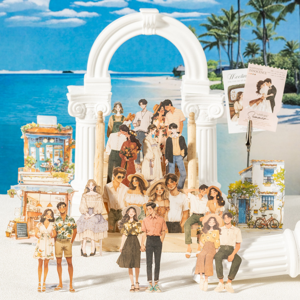 

1pack 100pcs 122*90mm Love Guide Notebooks Character Scenery Handbook Set Decoration DIY Material Pads handmade Writing