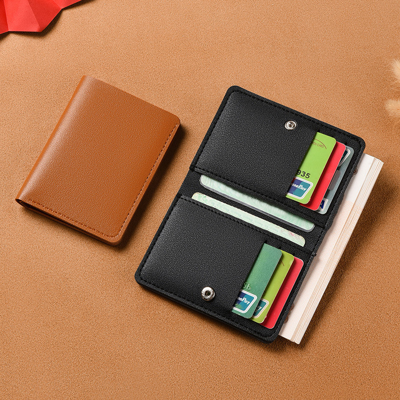

Women Slim Wallet with Card Holder Fold Buckle Small Wallet Portable Bank Card Driver's License Ultra Light Bag