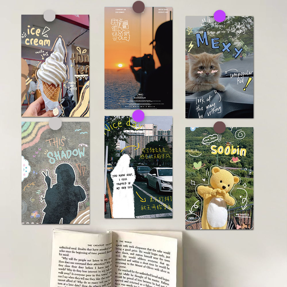 

10PCS Love Life Posters Stickers 10×15CM Students Painting Collage Coffee Photo Home Decoration Art Picture For Living Stickers