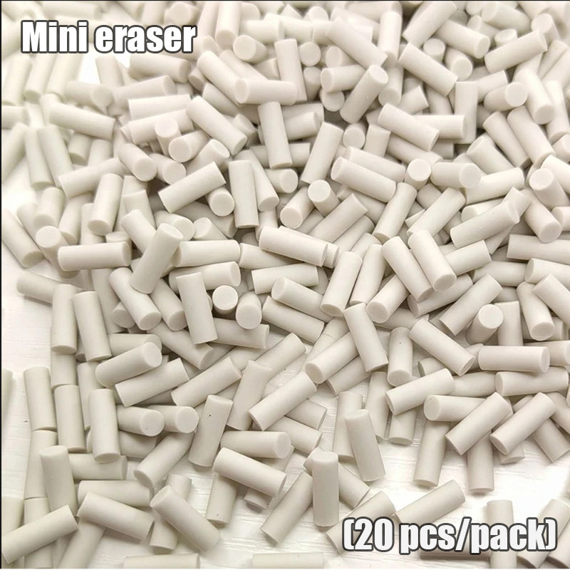 

20pcs Mechanical Pencil Tail Mini Eraser, Replaceable Core, for Office Sketching, Drawing, Highlight, Writing Accessory Supplies