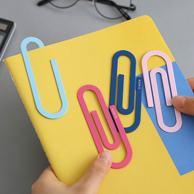 

2 Pcs/pack Cute Colorful Small Large Metal Paper Clip Bookmark Kawaii Stationery Paperclips Planner Clips Office School Supplies