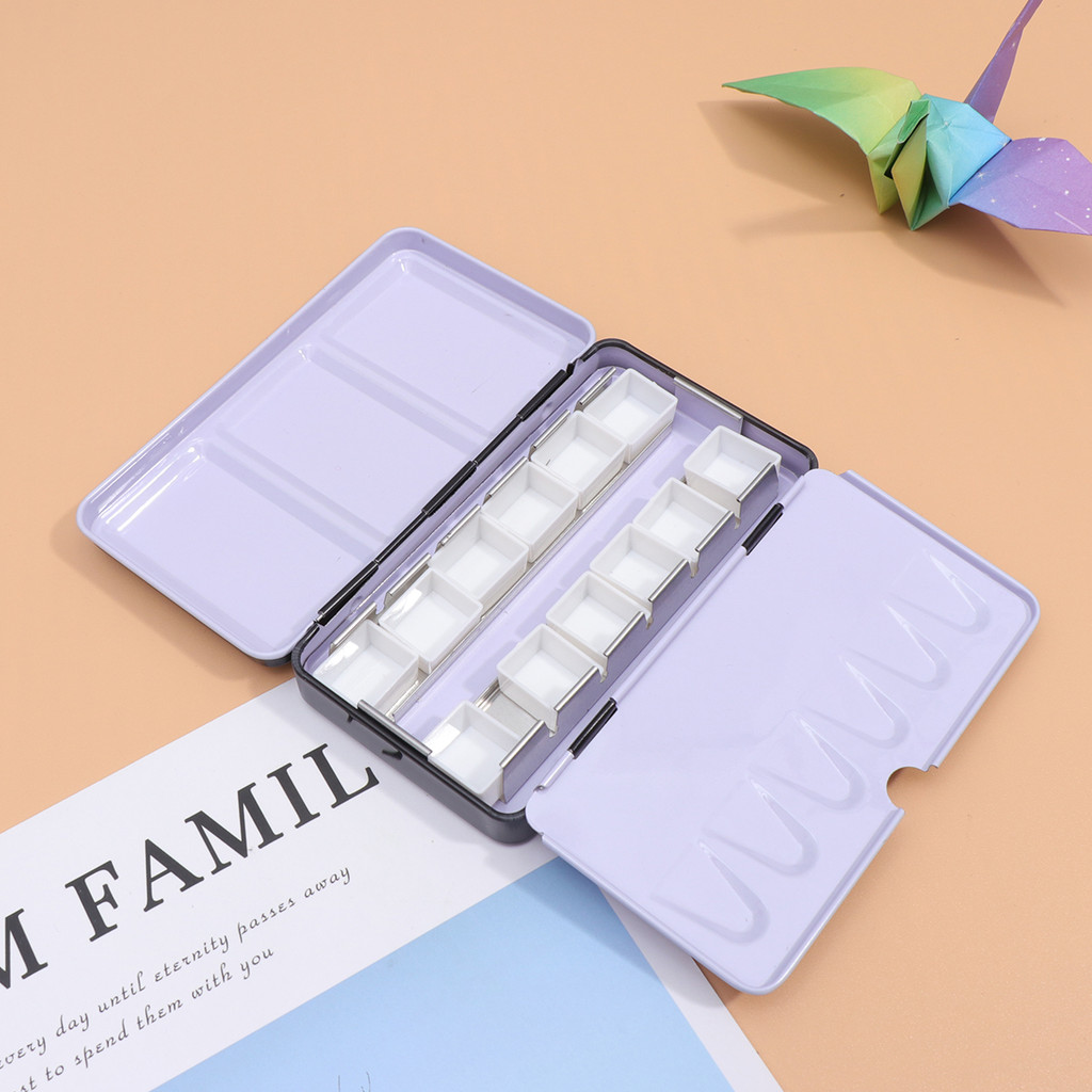 

Watercolor Pigment Organizer Empty Tins Solid Paint Storage Palette Case Holder