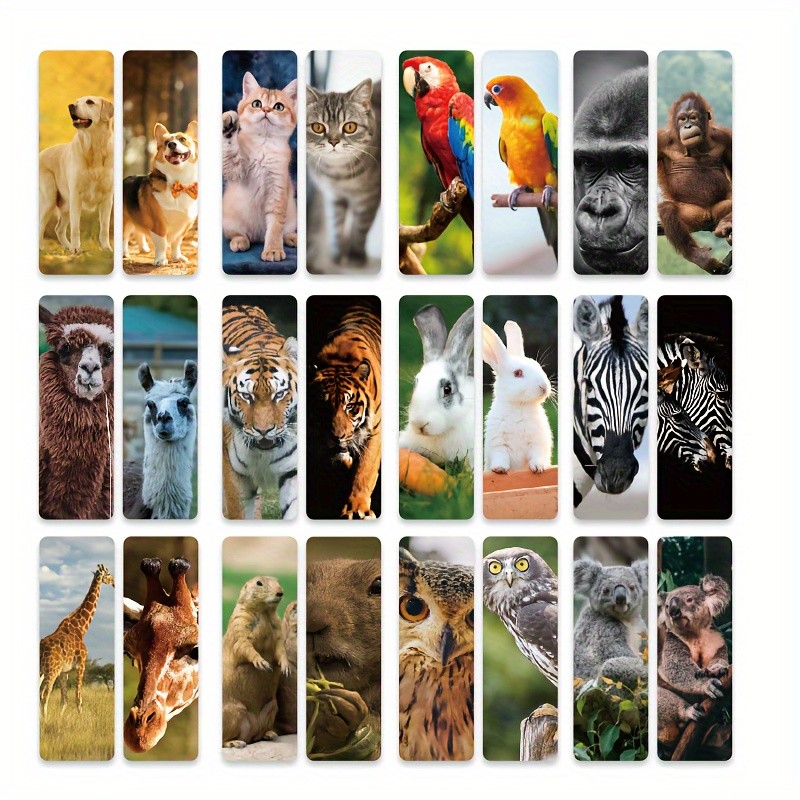 

24 Pieces Animal Bookmarks Bookmarks Bookmarks Gifts Inspirational Motivational Paper Bookmarks Packs for Book Loving Adult Wome