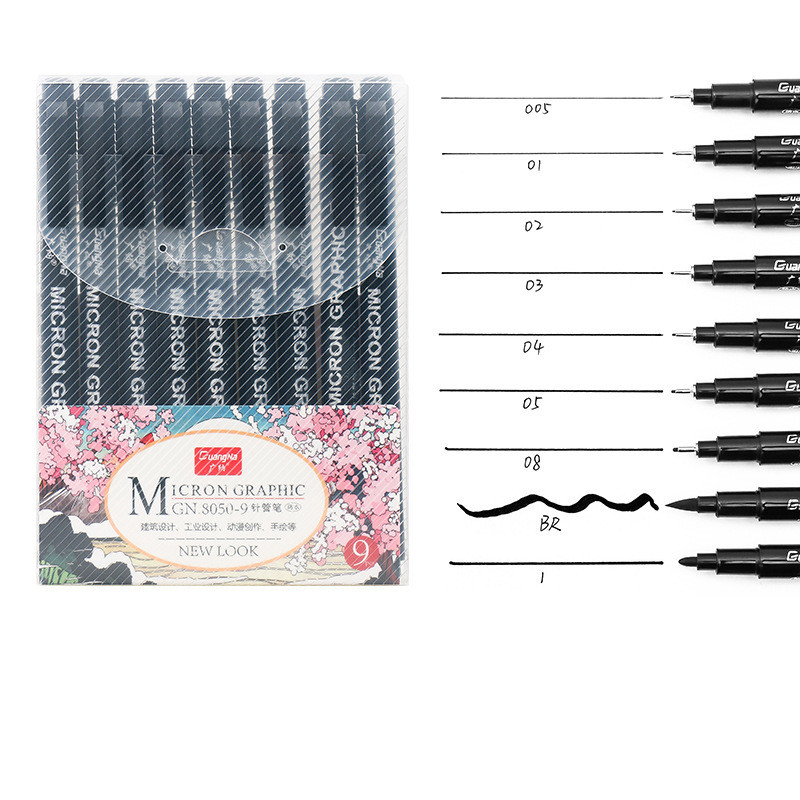 

Pigment Liner Micron Pen set Manga markers Needle Pen Art Brush Hand-painted Hook Line Pens Sketch Fineliner Drawing Stationery