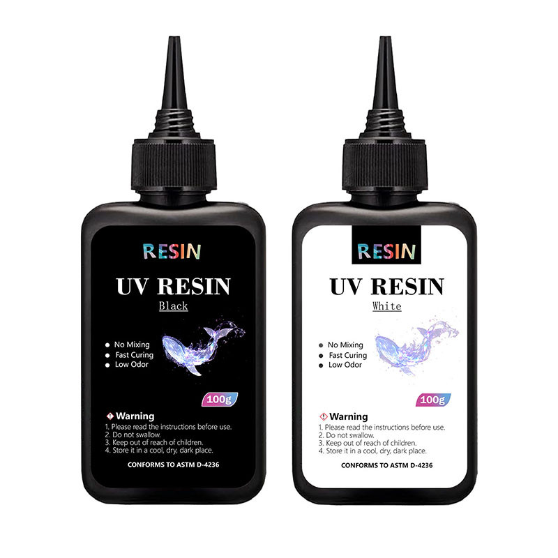 

1 piece of UV black and white ultraviolet resin, 100g capacity black and white ultraviolet resin, dark color, odorless and low-s