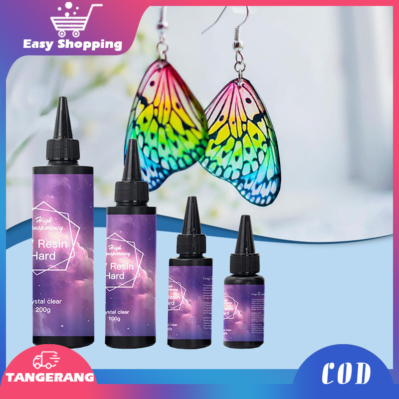 

50/100/200g Resin Uv Bening / Resin Uv Hard / Lem Uv Resin Hard / Resin Ultraviolet Untuk Craft DIY