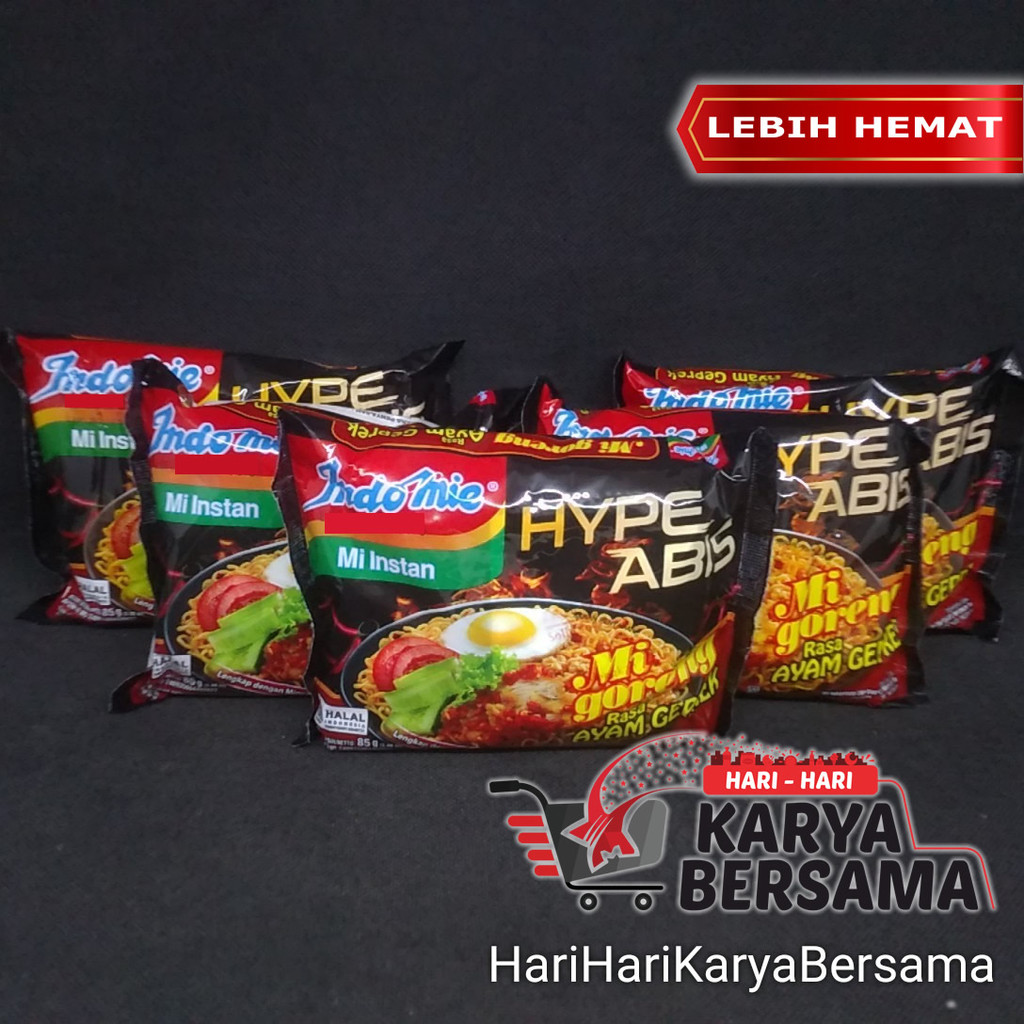 

MAKANAN MI INSTAN INDOMIE GORENG AYAM GEPREK HYPE ABIS PACK 5 PCS X 85GR
