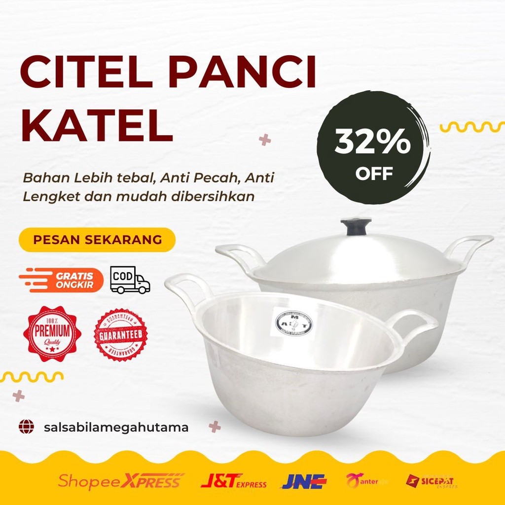 CTL52 - citel panci katel / citel wajan katel - Citel No 10 12 14 16 panci katel tradisional anti pe