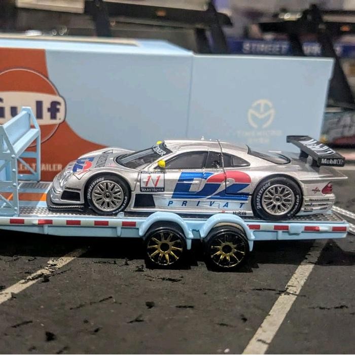 EX99... Diecast Time Micro TimeMicro Car Hauler Trailer Team Gulf Livery Swap velg
