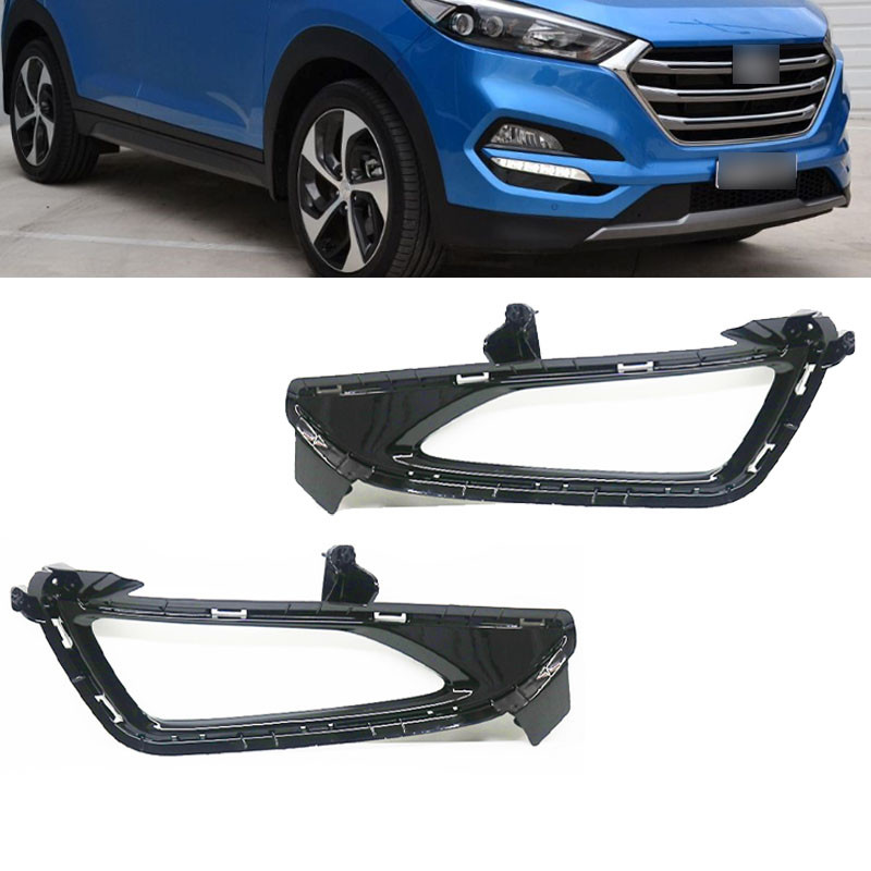 Fog Lamp cover For Hyundai Tucson 2015 2016 2017 2018 Shell Front Bumper Grille Driving Lamp Cover F