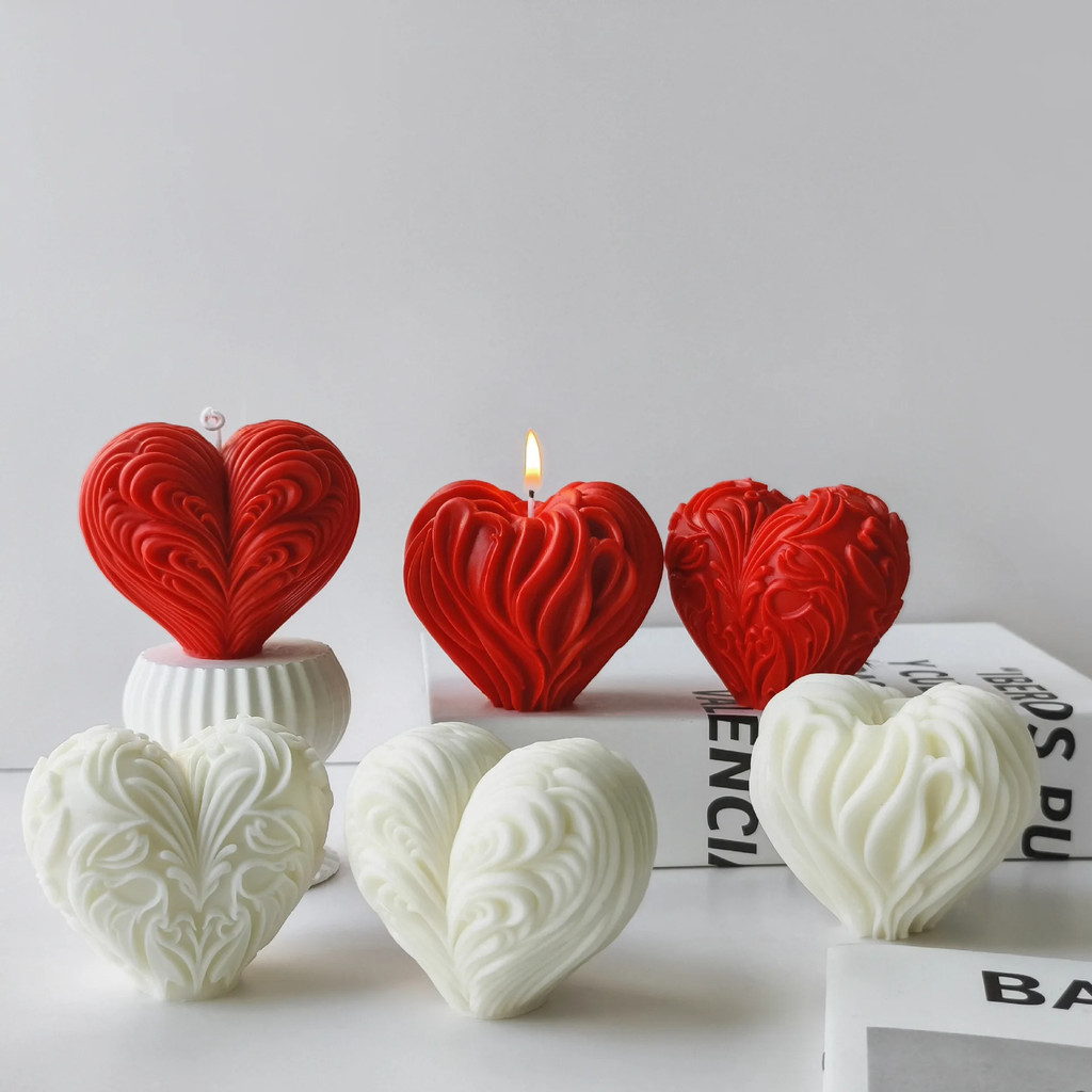 

Love Resin Plaster Mold Handmade Gift Soap Candle Making Supplies DIY Heart Shape Aroma Candle Silicone Mold