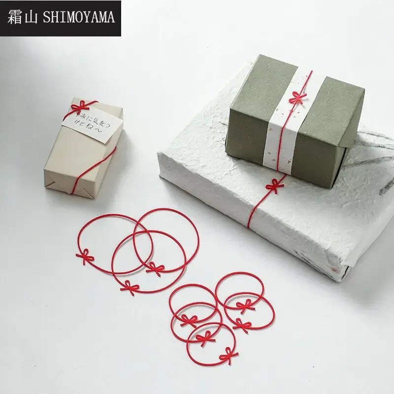 

SHIMOYAMA Bowknot Wrapping Band Baking Packaging Red Rope Ties Wedding Party Gifts DIY Decoration Bow Ribbons Straps Rubber Band