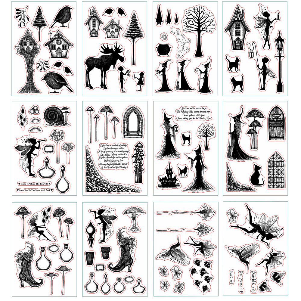 

Plants Bird Fairy Transparent Stamps Seal for DIY Scrapbooking Card Clear Rubber Stamps Making Photo Album Handemade Crafts