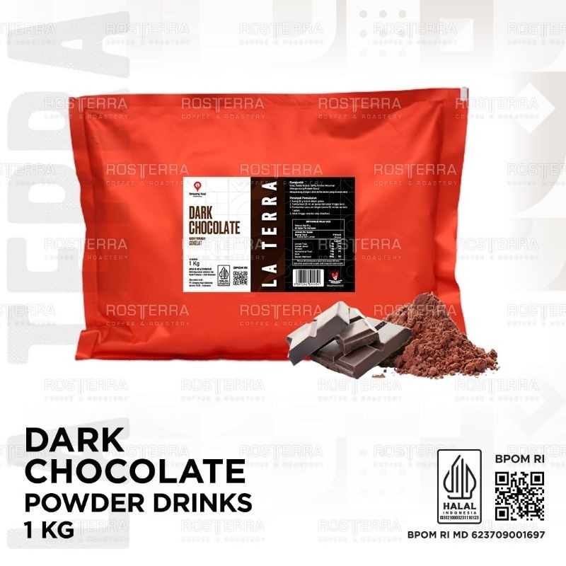 

Powder Premium Dark Chocolate Drink Bubuk Minuman Rasa Coklat Pekat 1kg La Terra