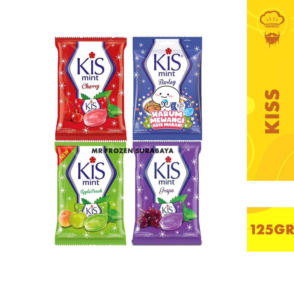 

Permen Kiss Mint 125gr Aneka Rasa Cerry Grape Apple